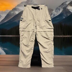 REI Sahara Womens 4 Convertible Cargo Pants Zip Off Hiking Shorts Nylon UPF 50+